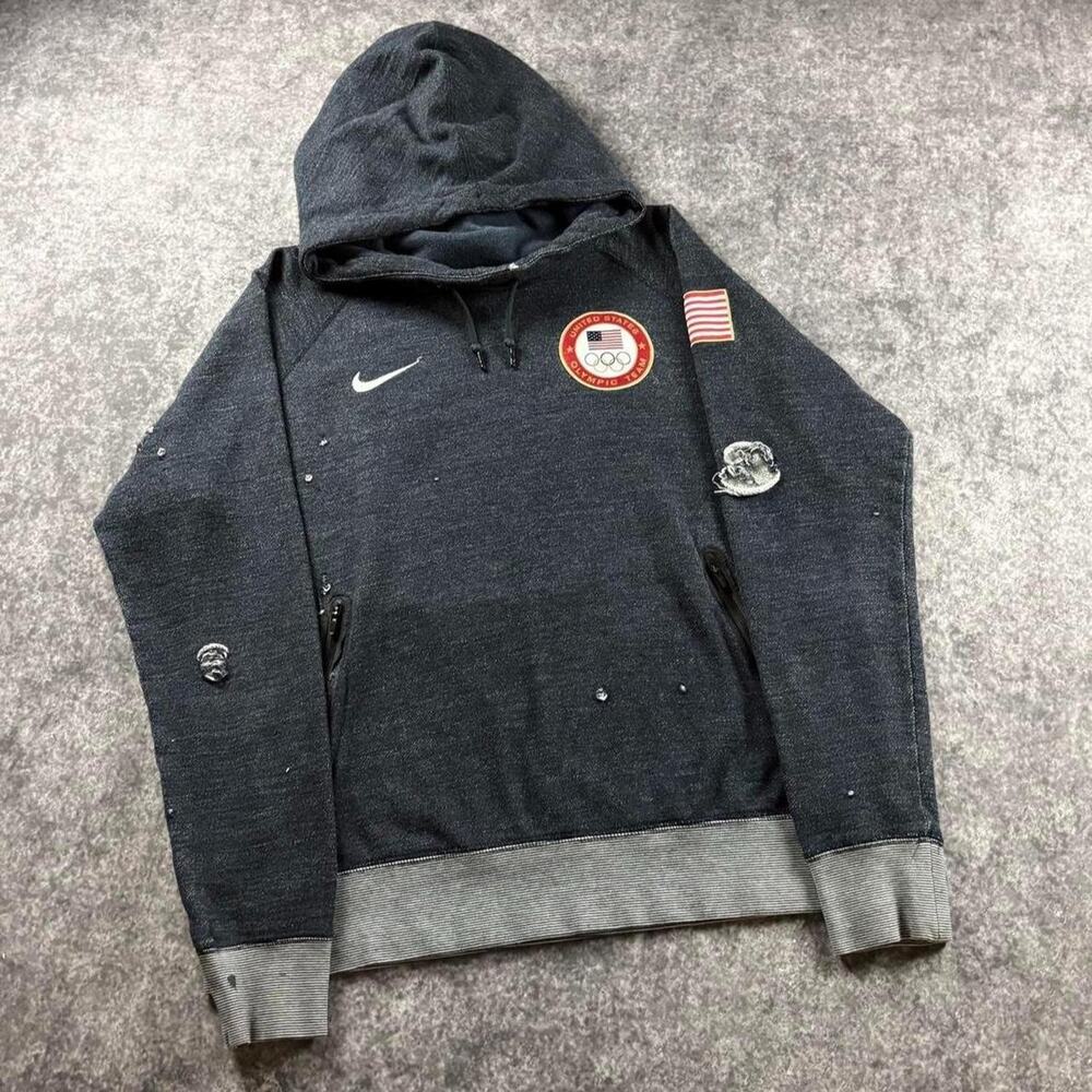 Vintage Nike Team USA XL Olympic Thrashed Distressed Hoodie USA Swoosh